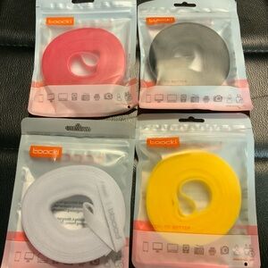 Boocki Cable Organizer Set - Red, Black, White, Yellow. Cut in half $10.00